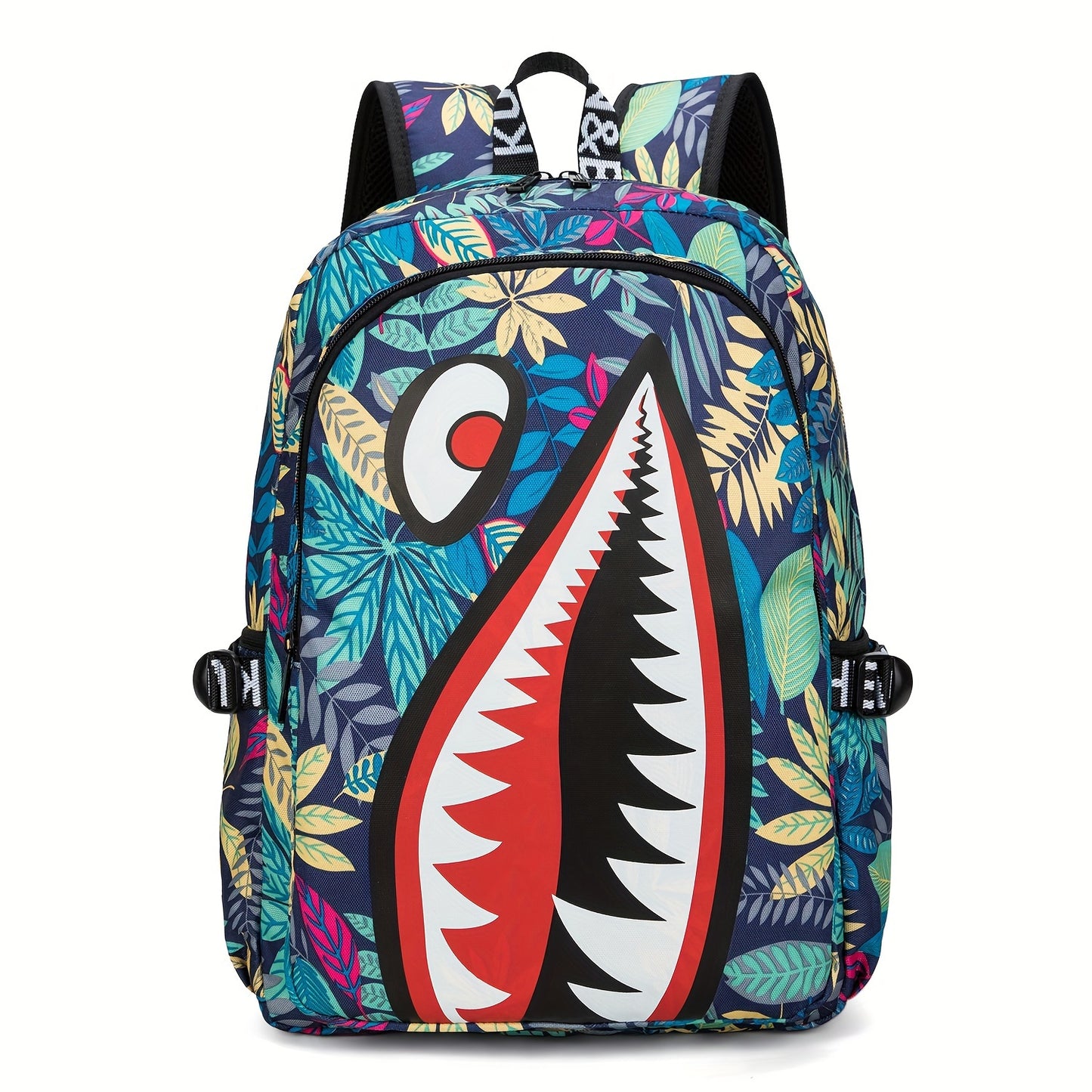 Anime Shark Backpack - School Bag with Adjustable Straps for Boys & Girls