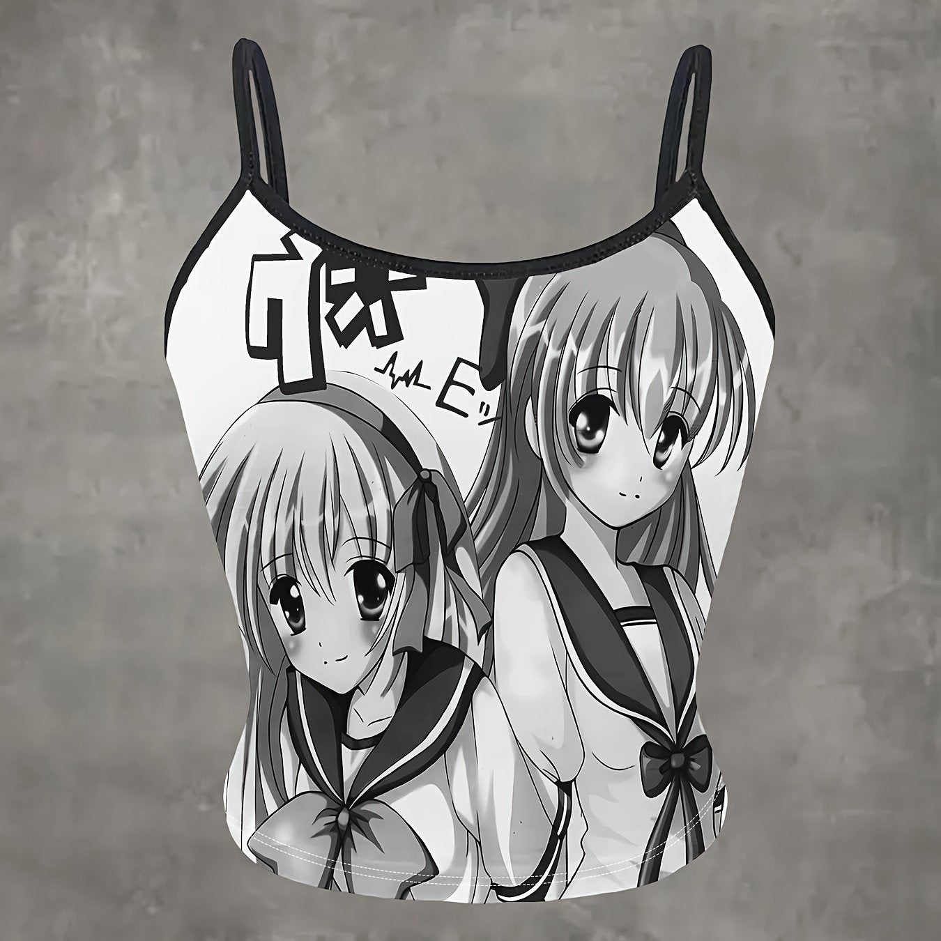 Anime Print Crop Top - Women's Fashion