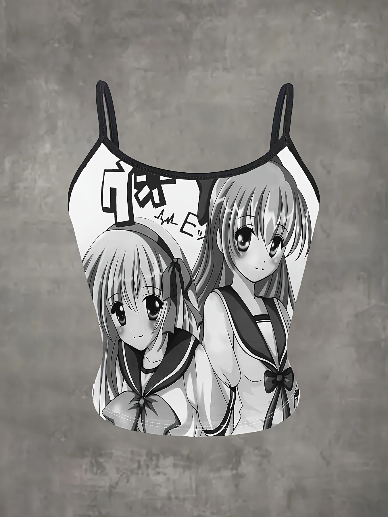 Anime Print Crop Top - Women's Fashion
