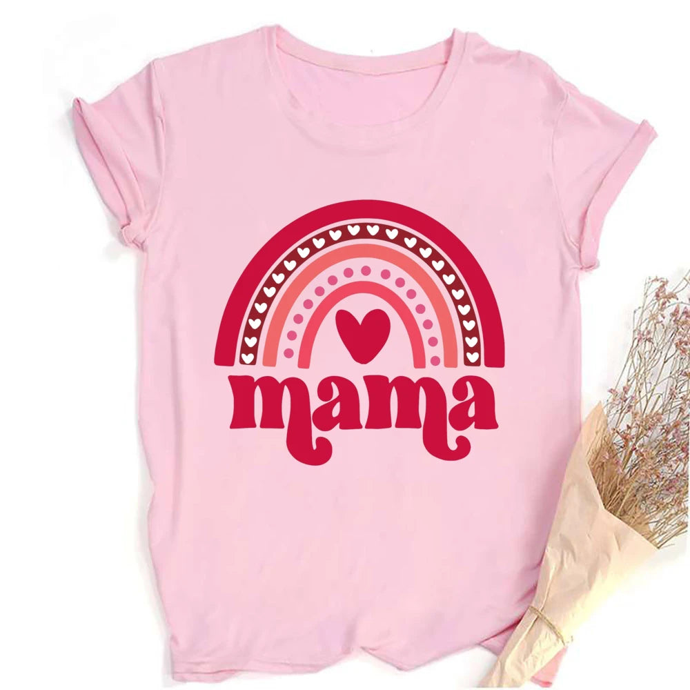 Mama Mini Rainbow Matching T-shirt Tops Baby Romper Bodysuit