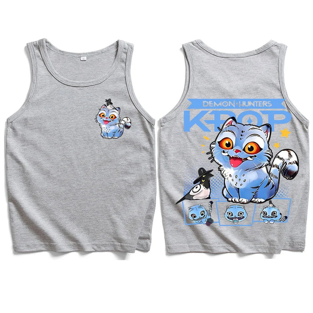 K-pop Demon Hunters Derpy Tiger Cat Tank Tops