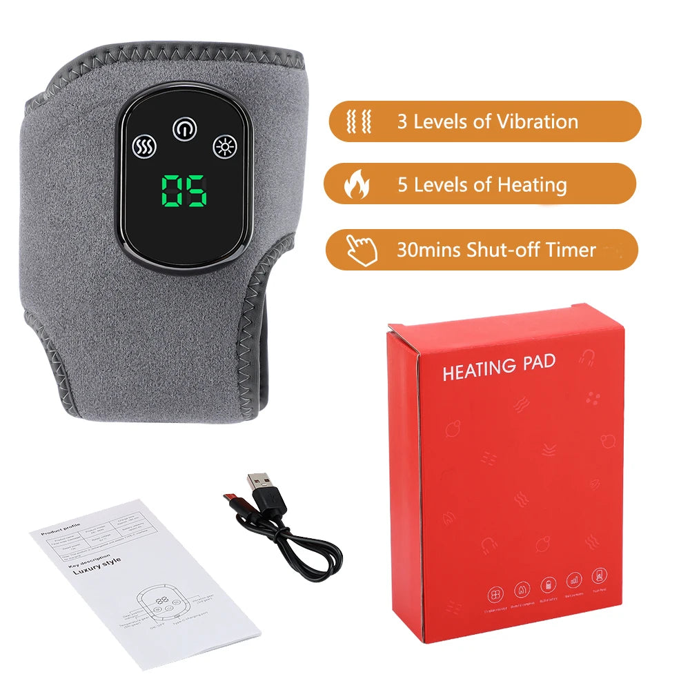 Electric Heat And Vibration Ankle Massager with Infrared Hot Compress Therapy