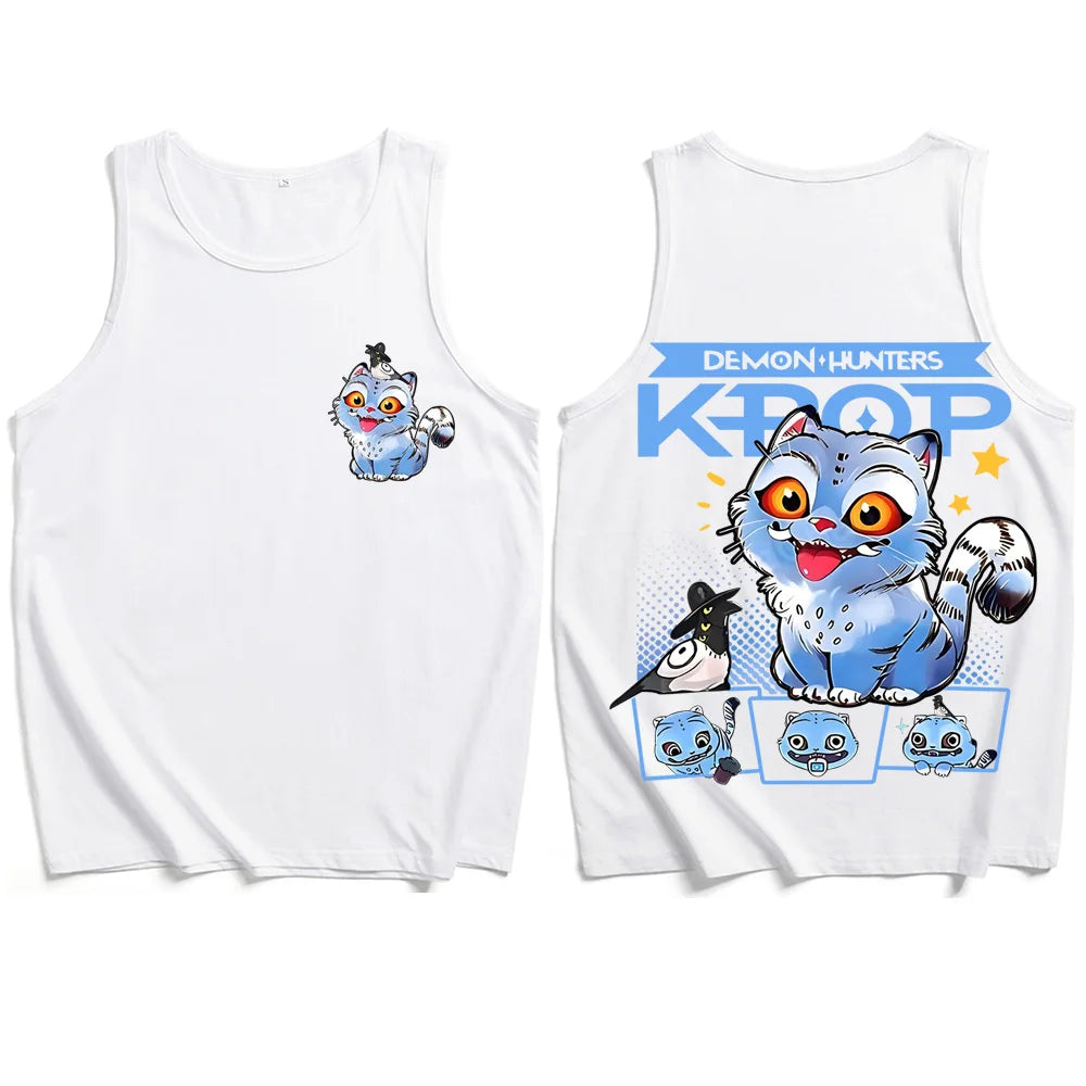 K-pop Demon Hunters Derpy Tiger Cat Tank Tops