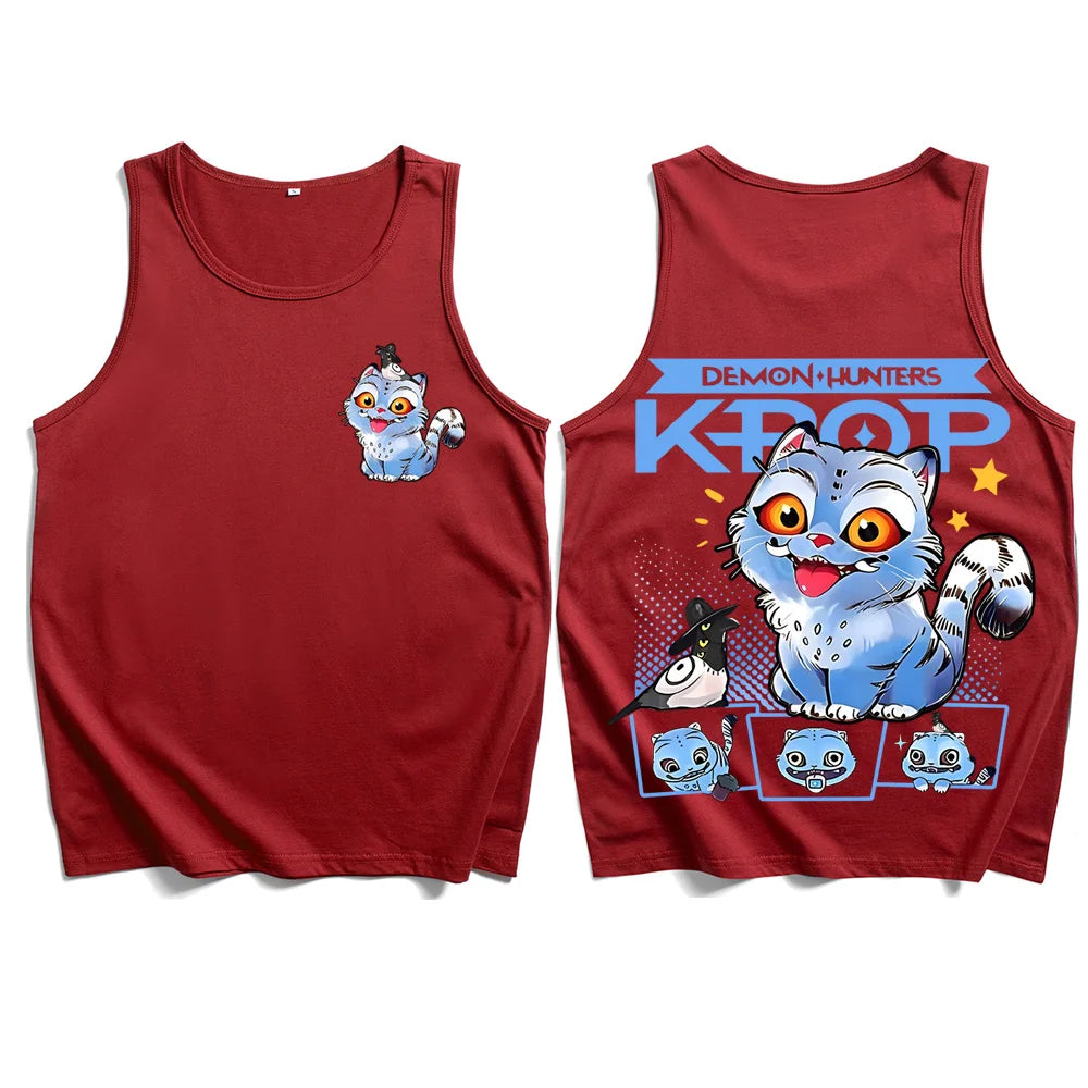 K-pop Demon Hunters Derpy Tiger Cat Tank Tops
