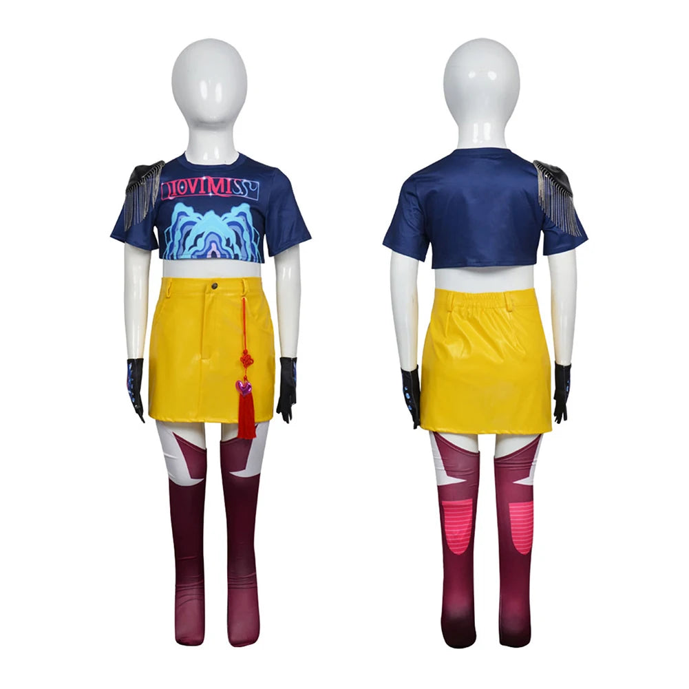 Kids/Girls Kpop Demon Hunters Rumi Zoey Mira Cosplay Costume
