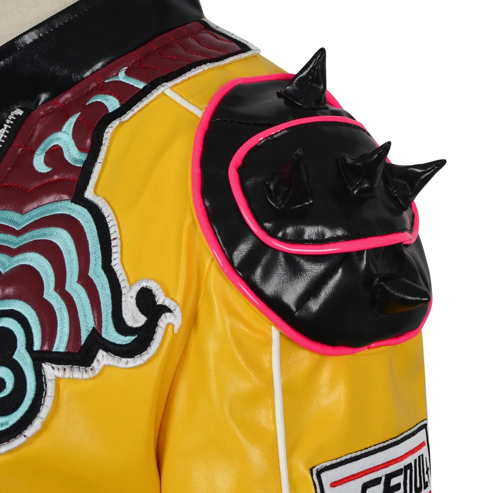 KPop Demon Hunters Rumi Cosplay Costume Leather Jacket Huntrix Uniform
