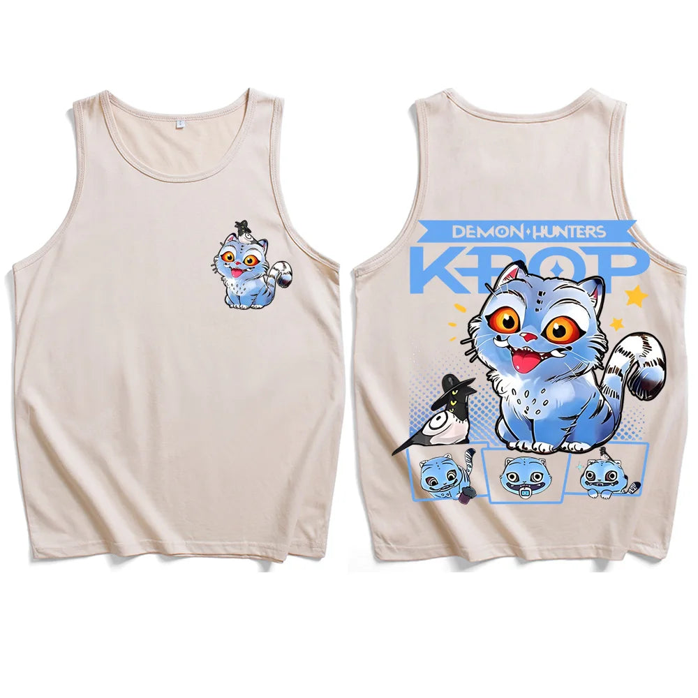 K-pop Demon Hunters Derpy Tiger Cat Tank Tops