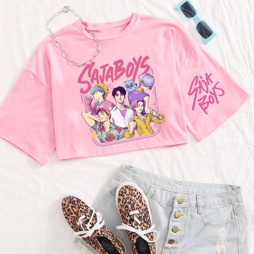 K-pop Demon Hunters Saja Boys - Crop Top Short Sleeve