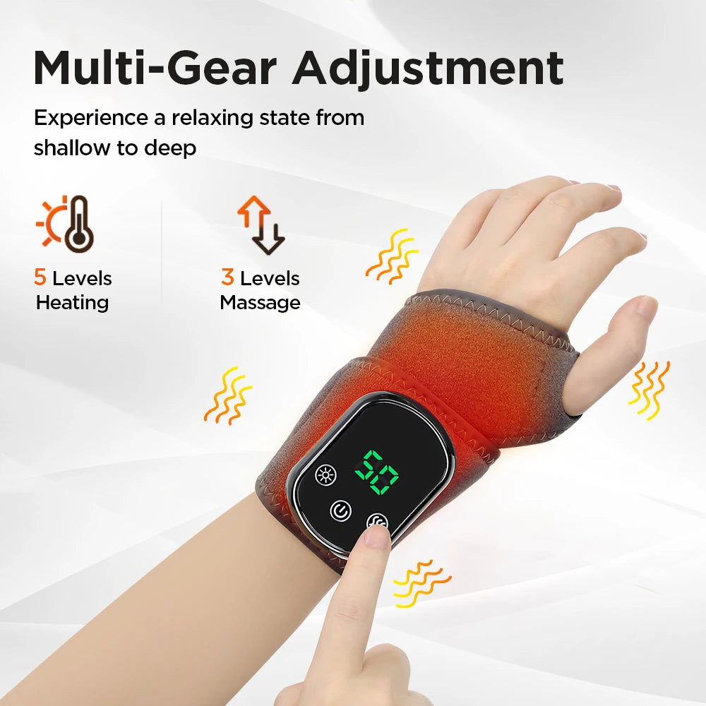 Electric Heating Wrist Massager Hot Compress Vibration Wrist/Ankle Brace