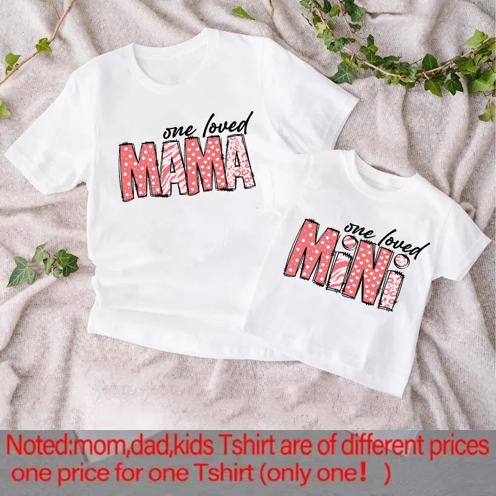 Mama Mini Rainbow Matching T-shirt Tops Baby Romper Bodysuit