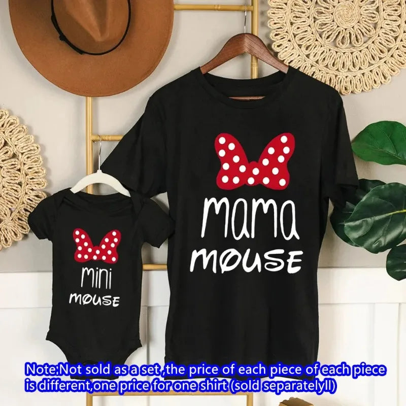 Mama Mouse & Mimi Mouse Print Family Matching Outfit