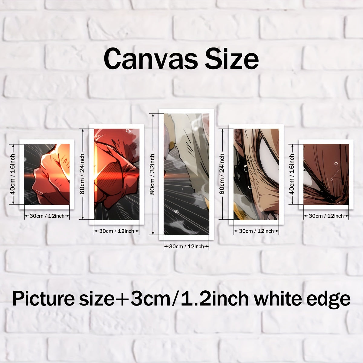 5-Piece Anime Canvas Poster