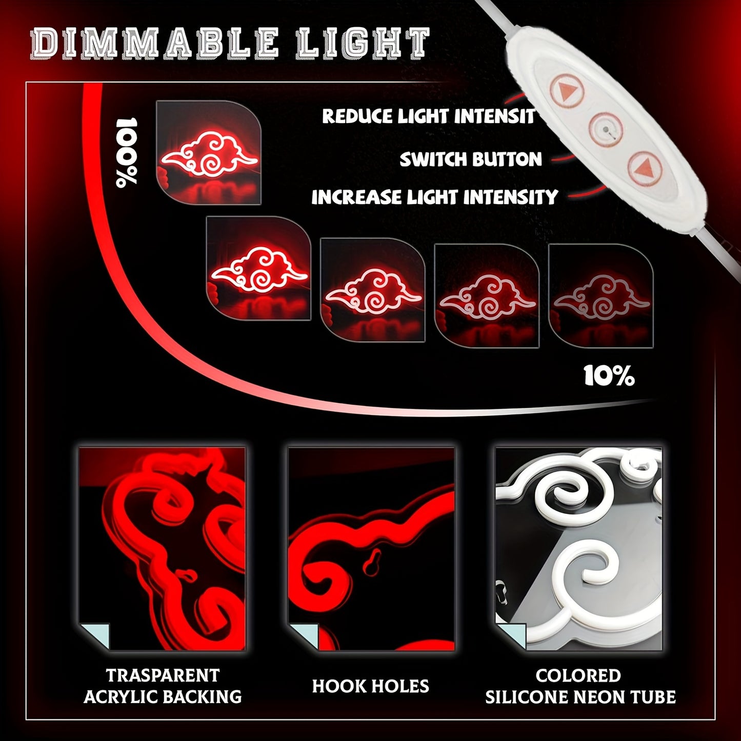 1pc Naruto Akatsuki - Anime Neon Sign Light