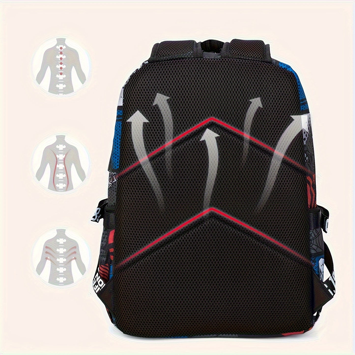 Anime Shark Backpack - School Bag with Adjustable Straps for Boys & Girls