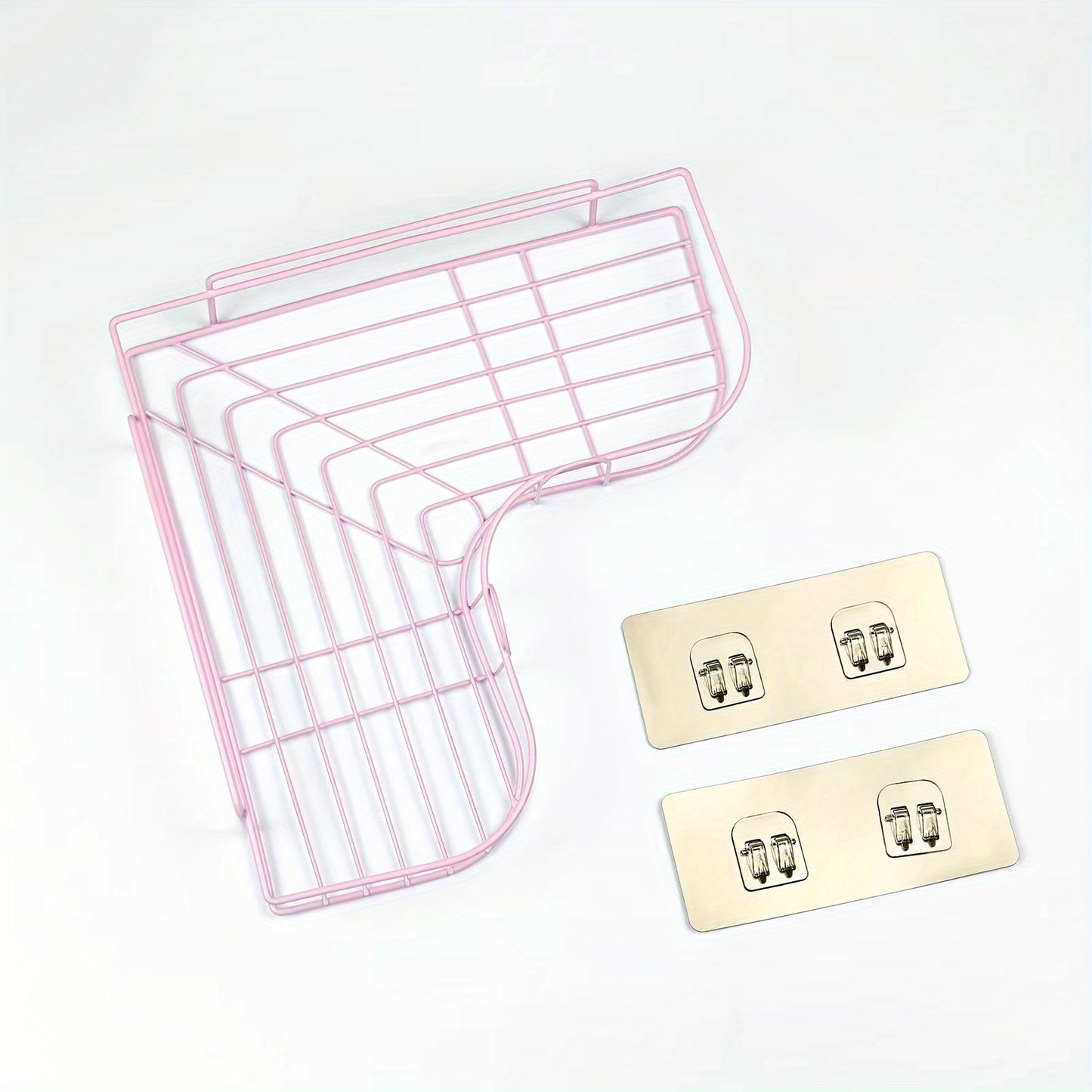 1pc Cast Iron Corner Shower Shelf - No-Drill Wall Mounted