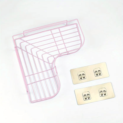 1pc Cast Iron Corner Shower Shelf - No-Drill Wall Mounted