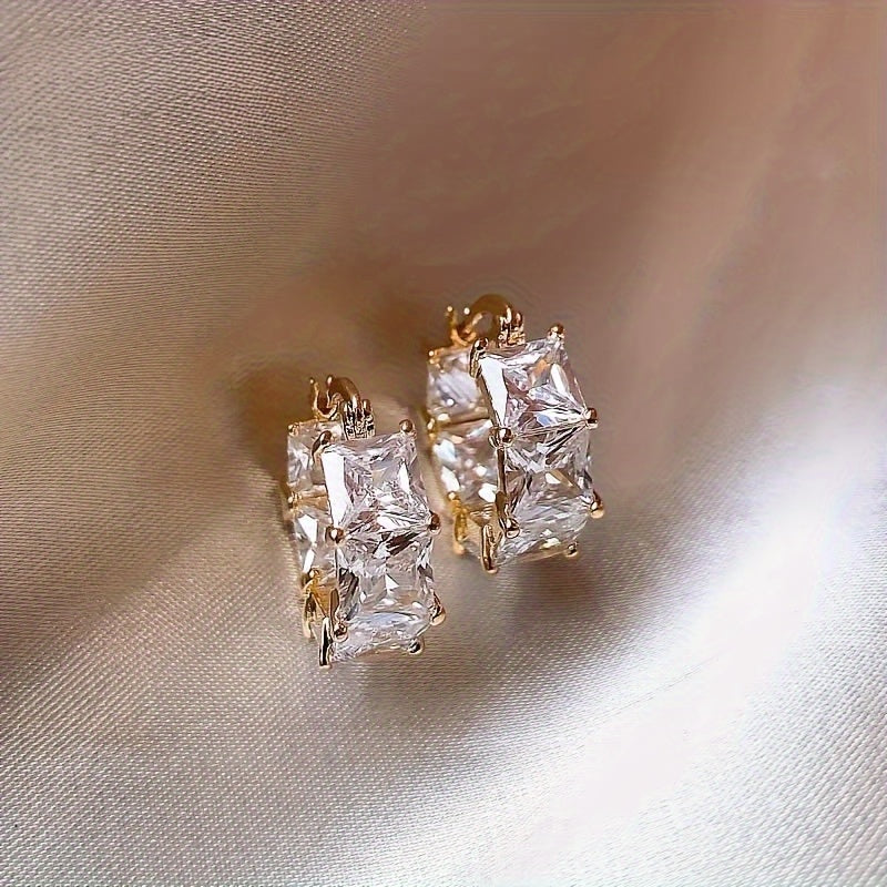 2pcs Golden Stone Earrings
