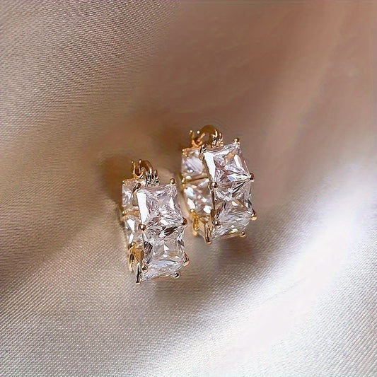 2pcs Golden Stone Earrings