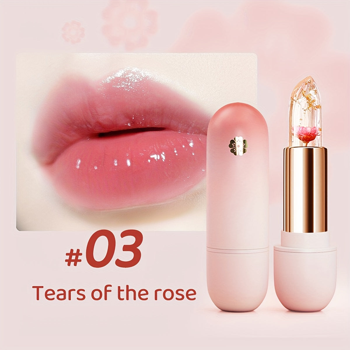 Vibrant Petal Jelly Lipstick - Tinted Lip Balm with Temperature Change