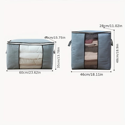 Large Non-Woven Fabric Storage Organizer Bag with Clear View Window & Secure Zipper