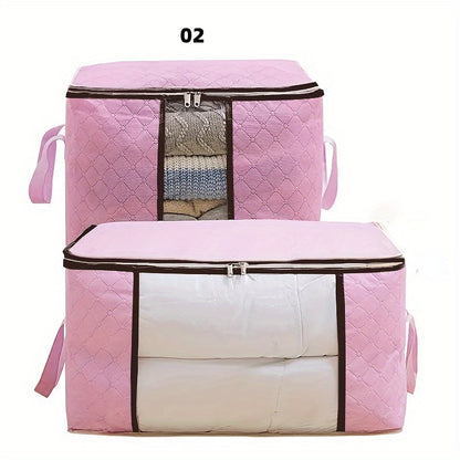 Large Non-Woven Fabric Storage Organizer Bag with Clear View Window & Secure Zipper