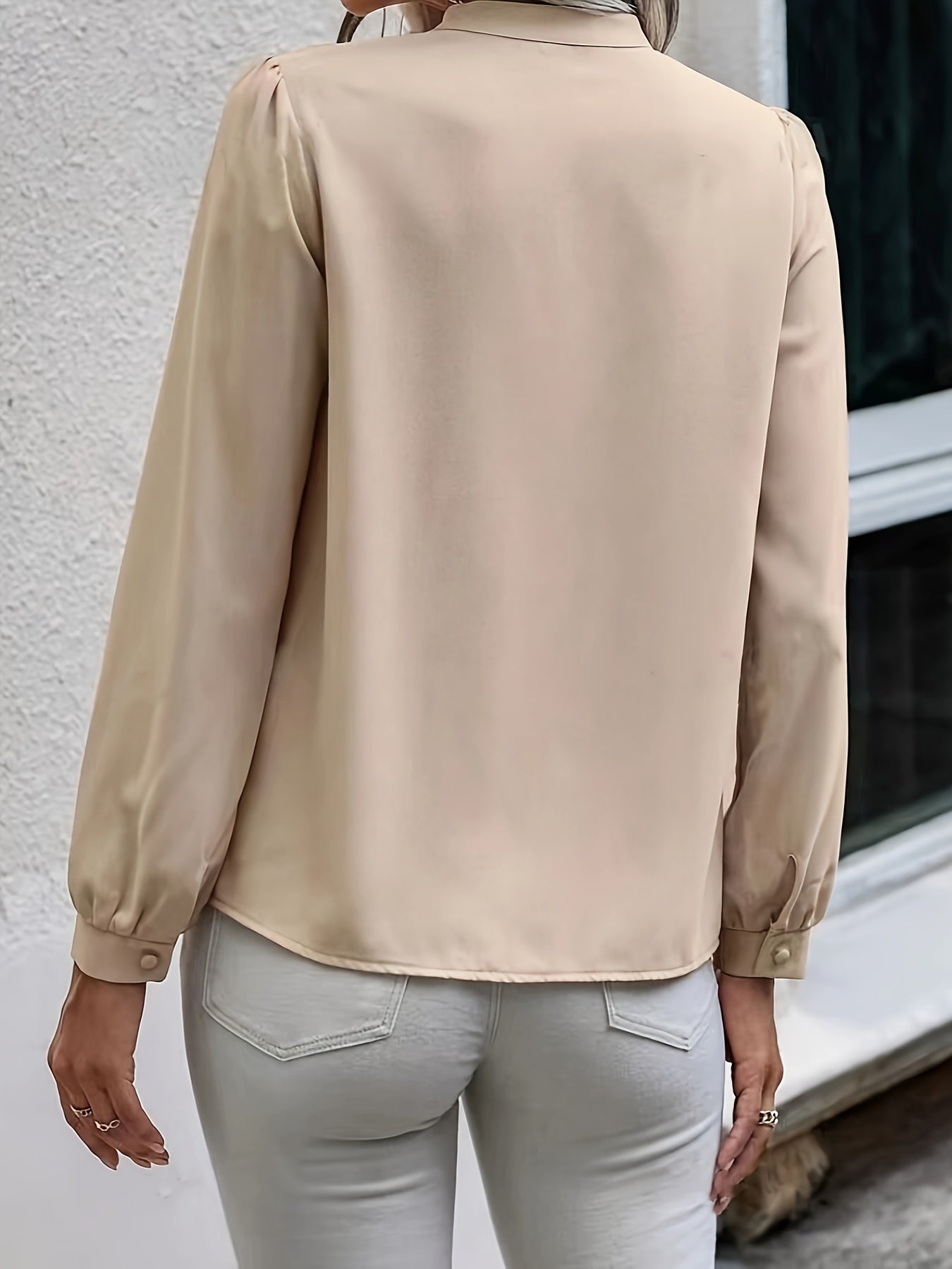 Women's Polyester Blouse With Tie Closure