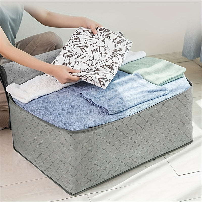 Large Non-Woven Fabric Storage Organizer Bag with Clear View Window & Secure Zipper
