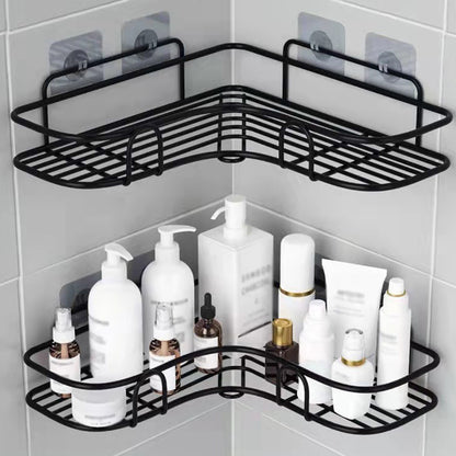 1pc Cast Iron Corner Shower Shelf - No-Drill Wall Mounted