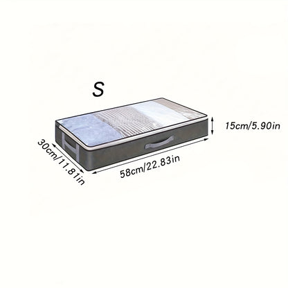 Under-Bed Storage Box with Flip-Top Lid Organizer for Blankets, Clothes, & Bedding