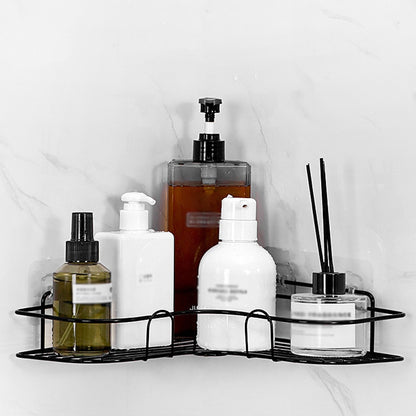 1pc Cast Iron Corner Shower Shelf - No-Drill Wall Mounted