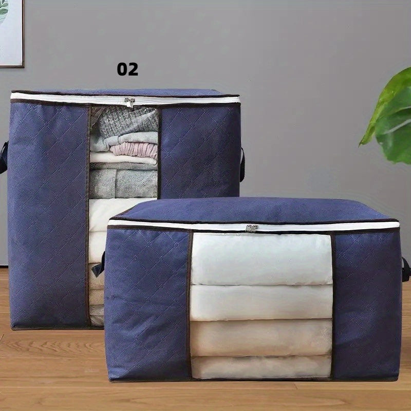 Large Non-Woven Fabric Storage Organizer Bag with Clear View Window & Secure Zipper
