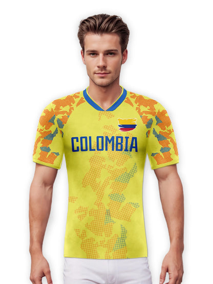 Custom Colombia Soccer Jersey with Personalized Name and Number, Men Kids Women Team Football Shirt with National Flag