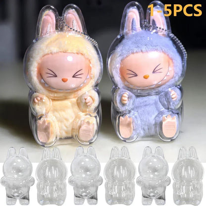 Global Hot! Transparent Dustproof Box for Labubu Dolls - Storage Case