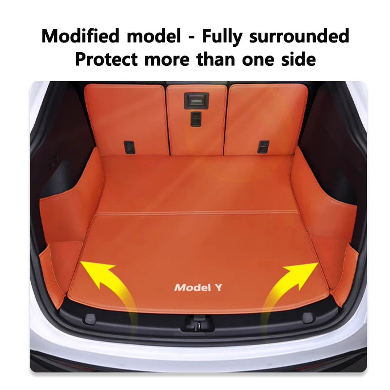 Tesla Model Y Trunk Leather Mats