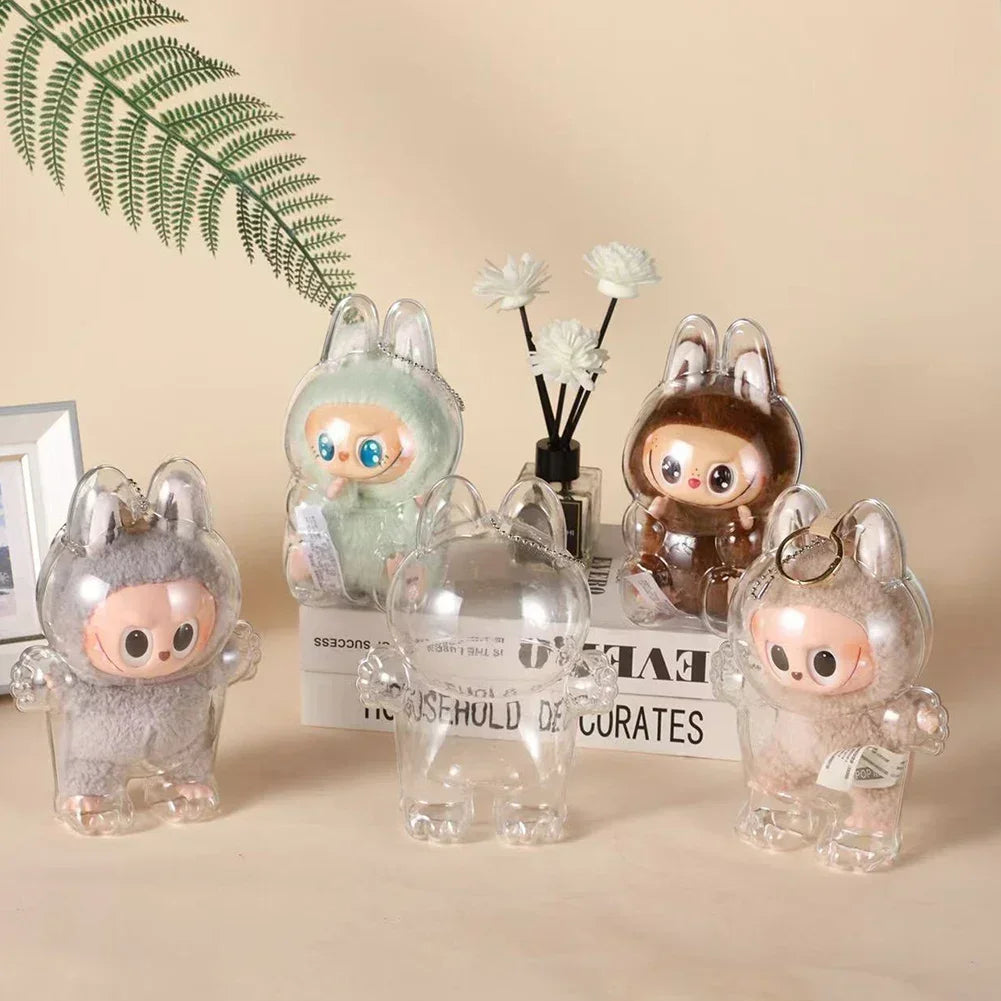 Global Hot! Transparent Dustproof Box for Labubu Dolls - Storage Case