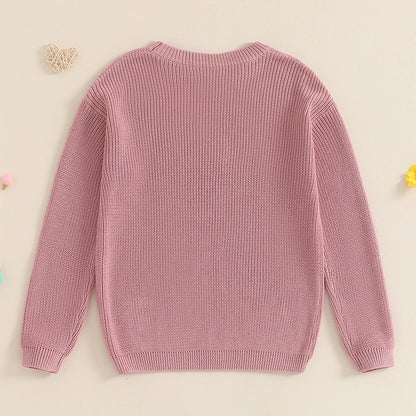 Family Matching Sweaters Letter Embroidery