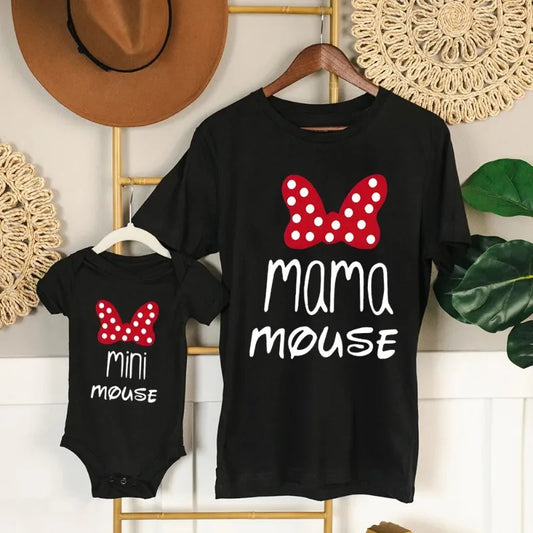 Mama Mouse & Mimi Mouse Print Family Matching Outfit