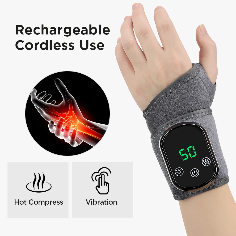 Electric Heating Wrist Massager Hot Compress Vibration Wrist/Ankle Brace