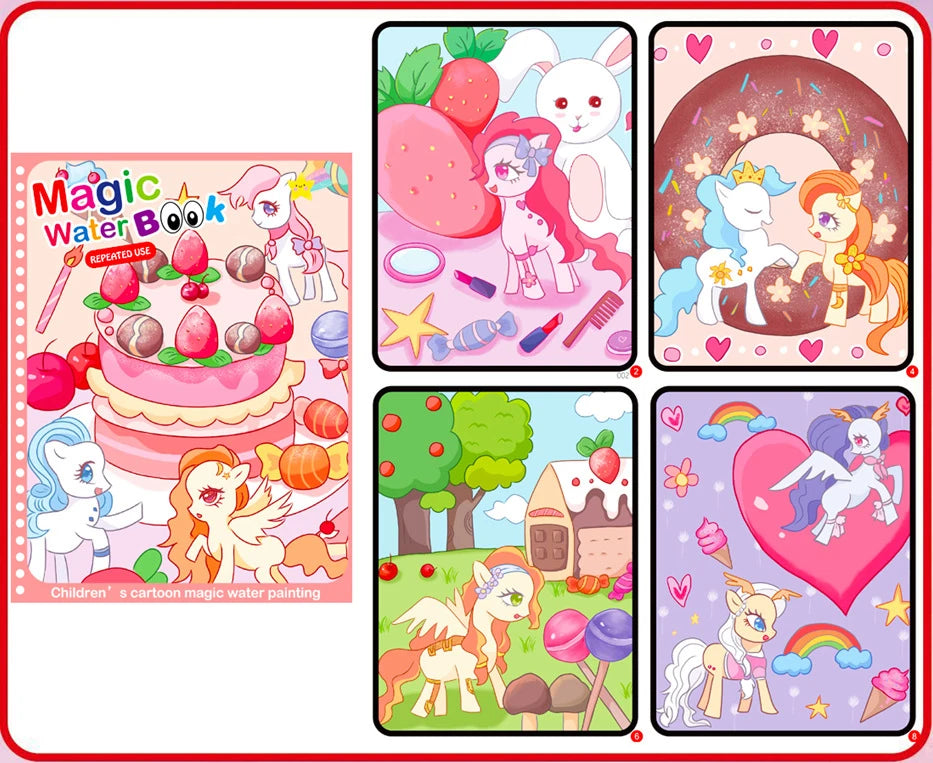 NEW Kids Magic Water Drawing Coloring Books