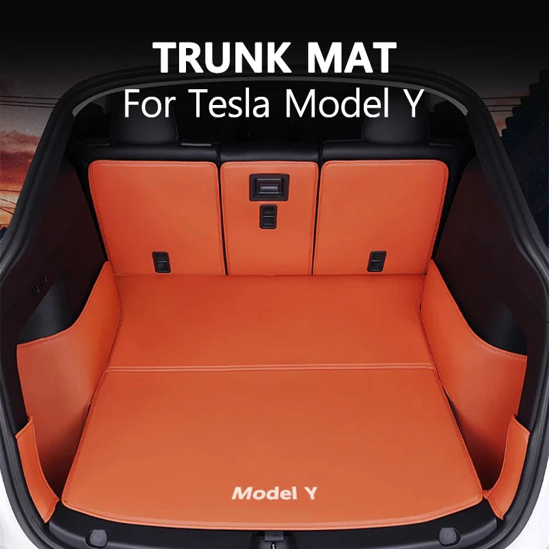 Tesla Model Y Trunk Leather Mats