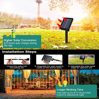 Waterproof Solar Curtain Lights 300 LED