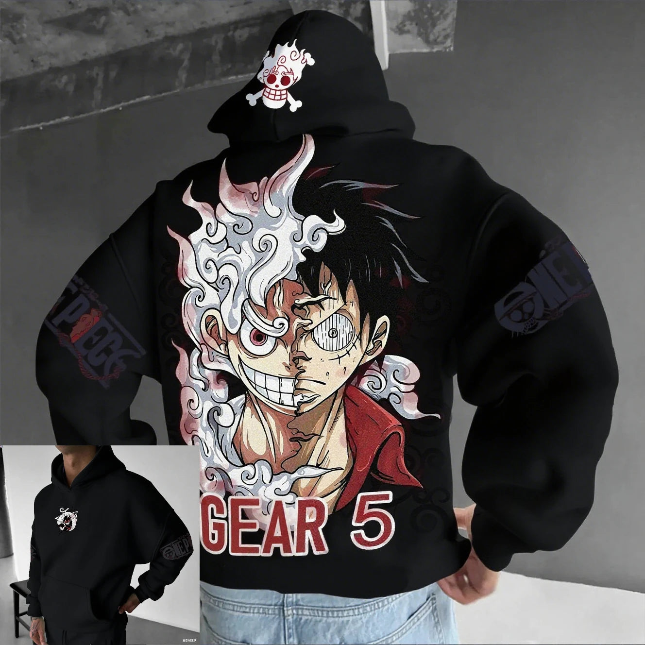 One Piece Luffy Gear 5 Anime Hoodies
