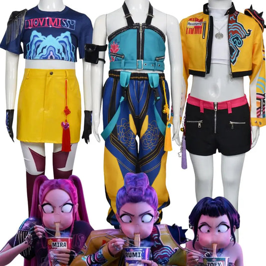 Kids/Girls Kpop Demon Hunters Rumi Zoey Mira Cosplay Costume