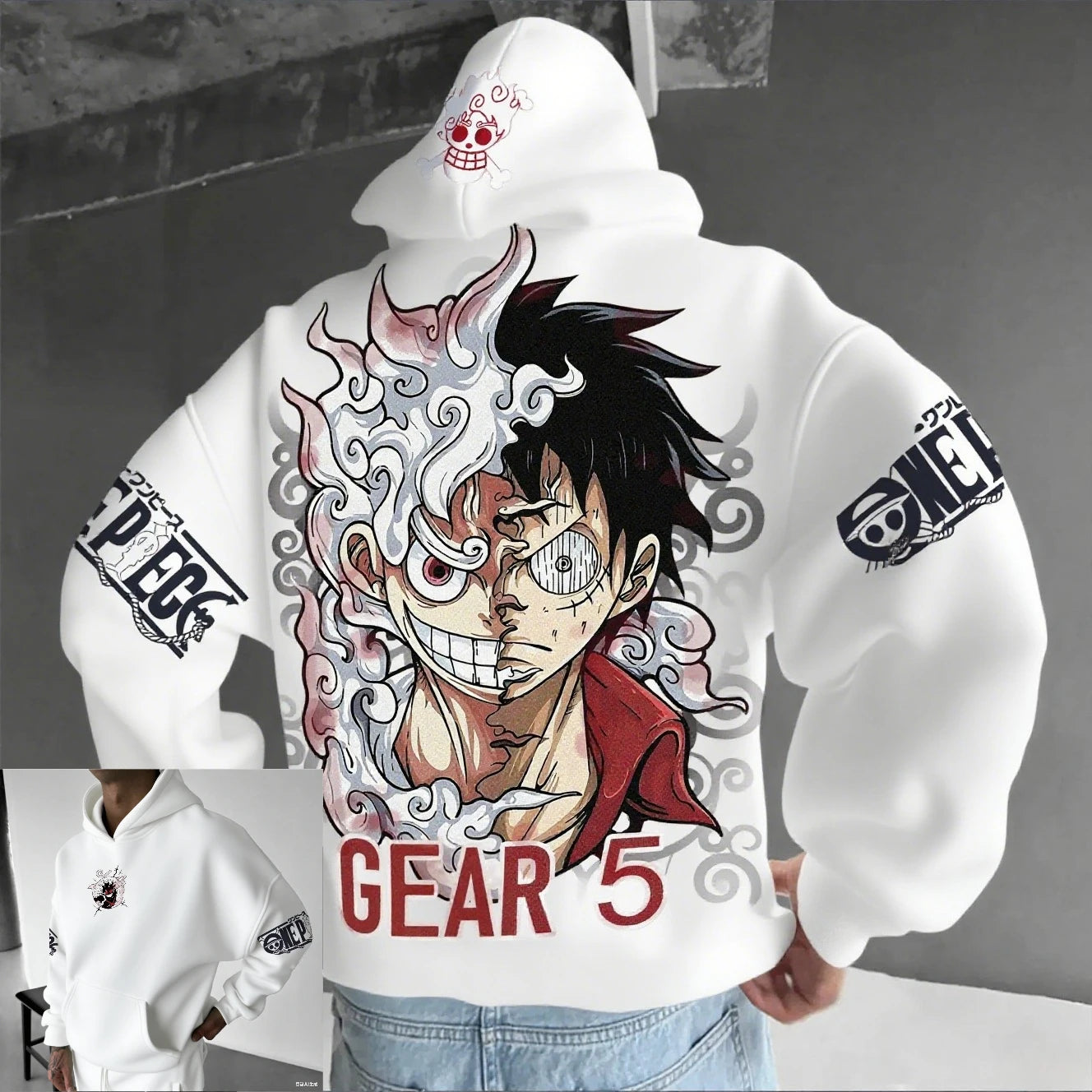 One Piece Luffy Gear 5 Anime Hoodies