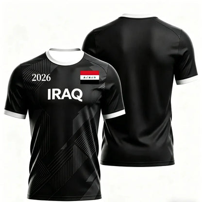 NEW Iraq Jersey 2026 Fan's Jersey Green Flag Print Soccer Shirt Breathable Sport Top for Men Fans & Collectors Family Kids Tees