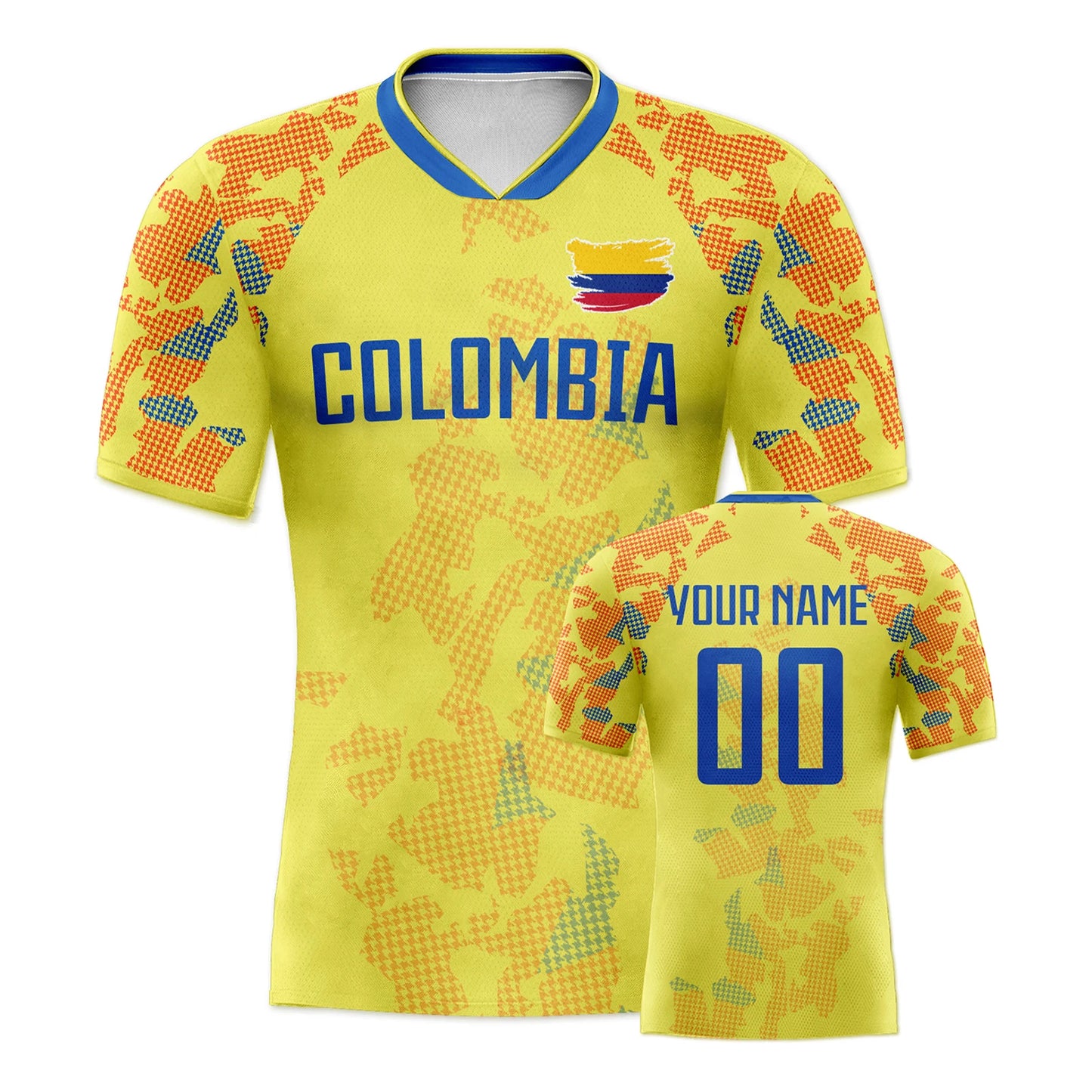 Custom Colombia Soccer Jersey with Personalized Name and Number, Men Kids Women Team Football Shirt with National Flag