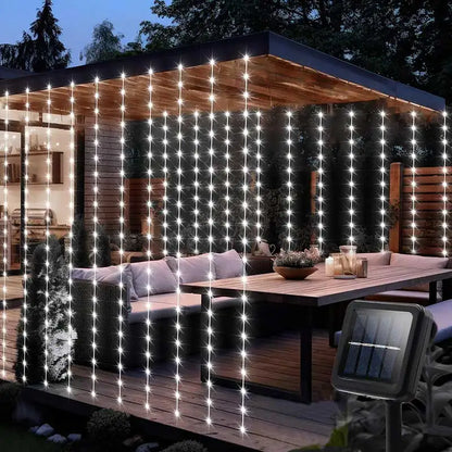 Waterproof Solar Curtain Lights 300 LED