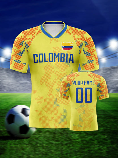 Custom Colombia Soccer Jersey with Personalized Name and Number, Men Kids Women Team Football Shirt with National Flag