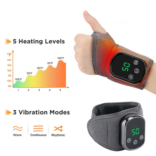 Electric Heating Wrist Massager Hot Compress Vibration Wrist/Ankle Brace