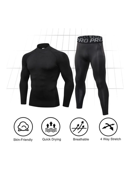 Compression Running Set - Quick Dry Gym Sport Sweatsuit - Training Suit Fitness Tracksuit